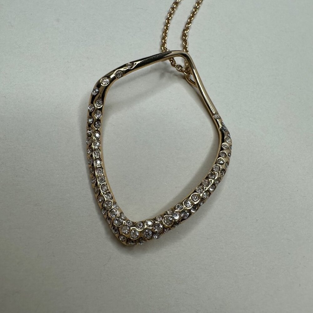 Alexis Bittar Miss Havisham Pave Kite Orbit Pendant Necklace Gold Tone - Picture 4 of 10
